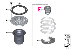 31336858241 Tampon suprasarcina amortizor, punte fata - BMW Seria 2 F22, Seria 3 F31 F34, Seria 4 F32 F36 G26