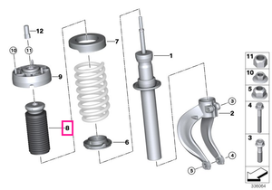31336865131 Auxiliary damper with guard tube, front - BMW
