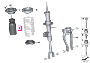 31336866787 Burduf protectie amortizor, punte fata - BMW Seria 5 G30 G31