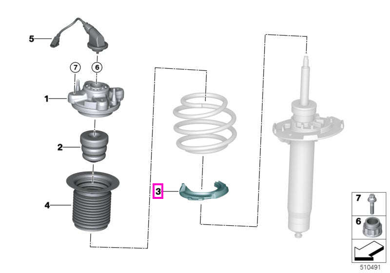 31336871813 Suport inferior arc suspensie, punte fata - BMW Seria 2 G42 G87 M2, Seria 3 G20 G21 G28 G80 G81 M3, Seria 4 
