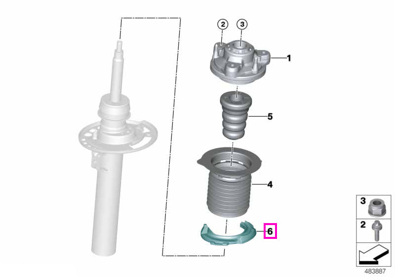 31338096881 Suport inferior arc suspensie, punte fata - BMW X3 M F97, X4 M F98