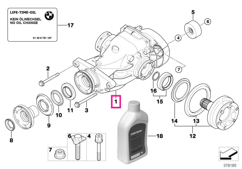 33107514808 Exchange final drive I=3,46 - BMW