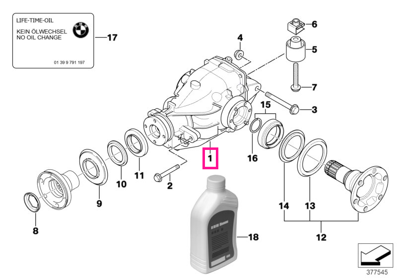 33107533138 Exchange final drive I=3,73 - BMW