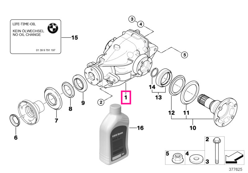 33107536573 Diferenţial de schimb I=3,38 - BMW