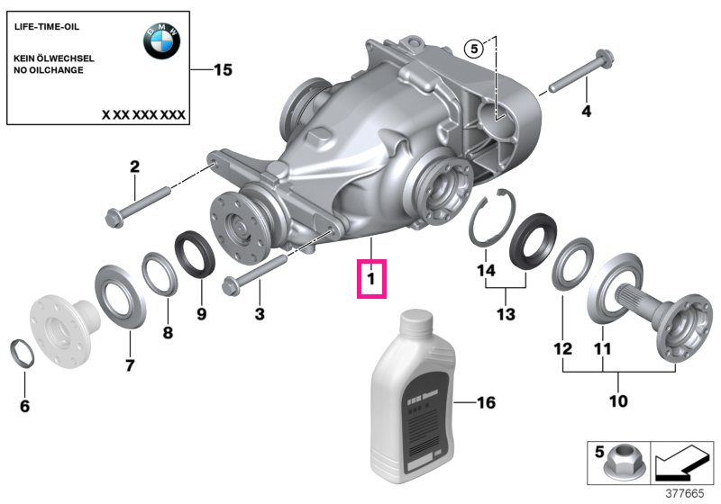 33107566174 Transmisie finală schimb I=3,64 - BMW