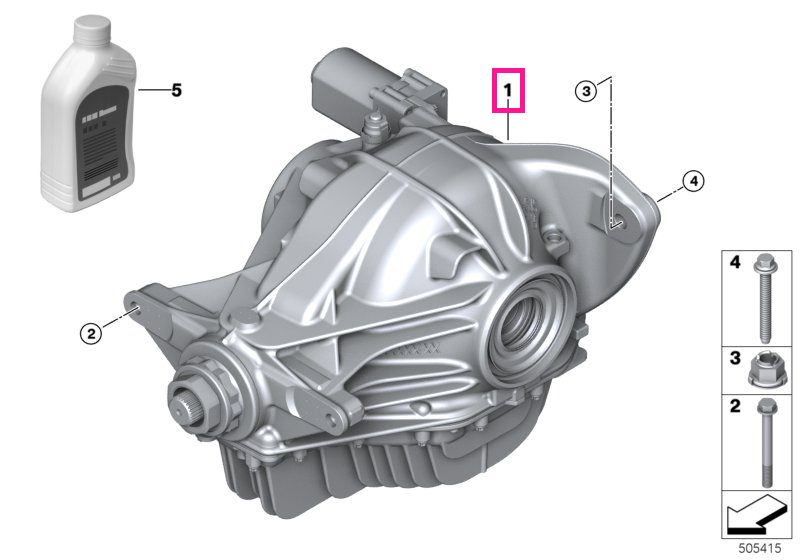 33108047172 Final drive with differential 225M I=3,15 - BMW