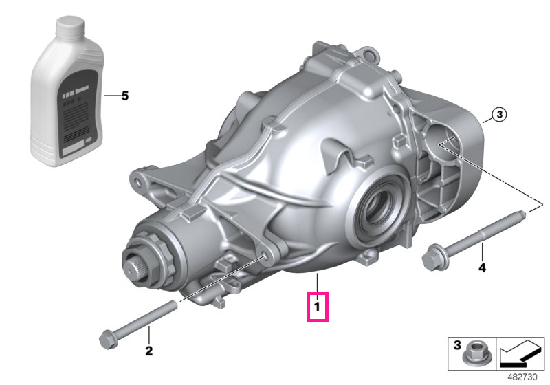 33108686989 Final drive with differential 215LWS I=2,81 - BMW
