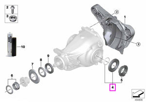 33108860346 Simering cu inel siguranta diferential punte spate - BMW Seria 1, Seria 2, Seria 3, Seria 4, Seria 5, Seria 