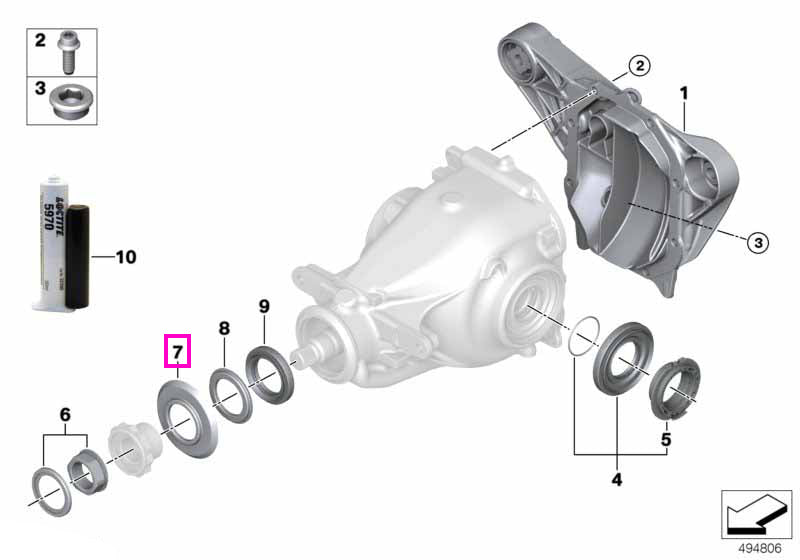 33127518511 Placa antipraf flansa diferential spate, mare - BMW Seria 1, Seria 2, Seria 3, Seria 4, Seria 5, Seria 6, Se