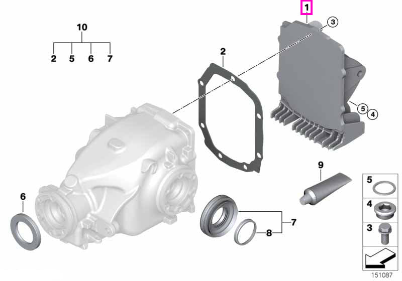 33127531407 Capac spate diferential (Typ 168K) - BMW Z4 E85