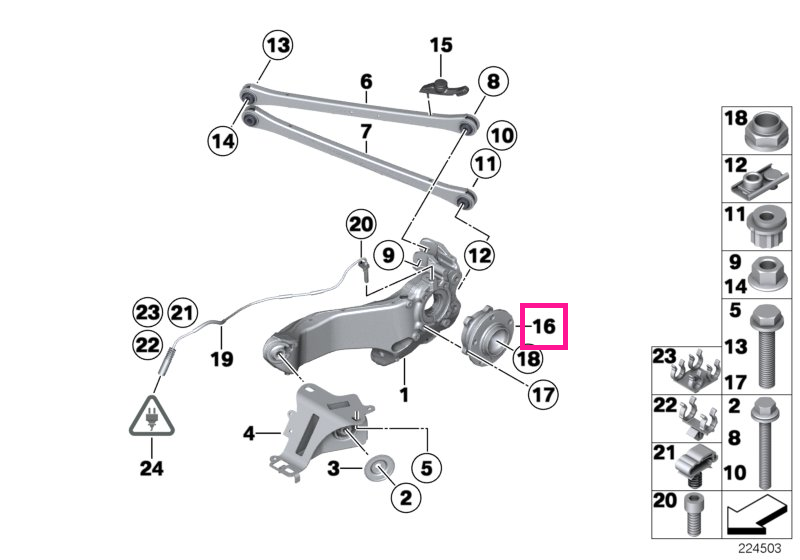 33409813212 Wheel hub with bearing - BMW - Mini