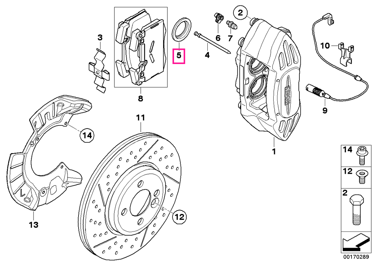 34106784593 Set reparatie etrier frana - BMW - Mini