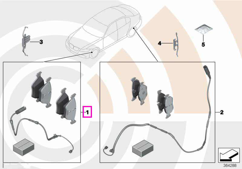 34108870743 Set placute frana si senzor uzura placute, punte fata, Value Parts - BMW Seria 2 F45 F46, X1 F48 - Mini Club