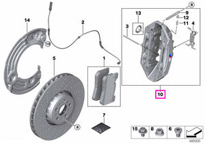 34109503413 Ansamblu etrier, punte fata, stanga - BMW Seria 3 G80M3 G81M3, Seria 4 G82M4 G83M4