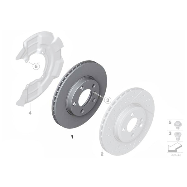 34119811537 Disc frână ventilat 294X22 - BMW - Mini