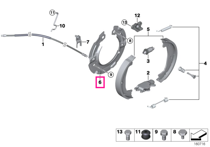 34216771429 Inel suport sabot frână, D=160MM - BMW