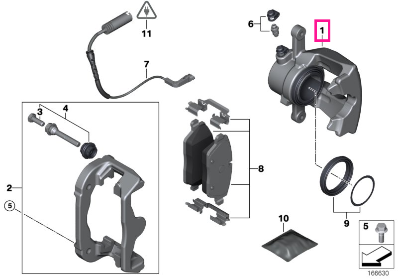 34216776378 Carcasa etrier dreapta - BMW