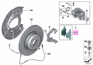 34216794879 Set placute frana fara azbest, punte spate - BMW X5 E70 F15 F85 M, X6 E71 F16 F86 M