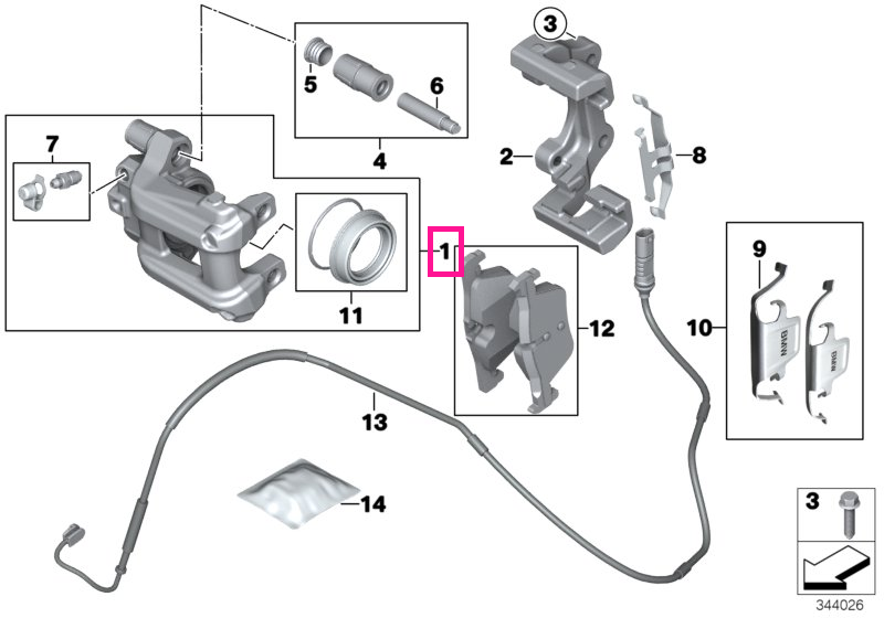 34216850852 Carcasă etrier dreapta - BMW