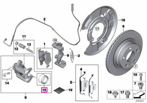 34216850859 Kit reparatie etrier frana, punte spate - BMW Seria 1 F20 F21, Seria 2 F22 F23, Seria 3 F30 F31 F34 F35, Ser
