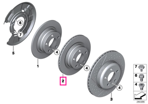 34216864899 Disc frana ventilat, punte spate, 330x20mm - BMW Seria 3 F30 F31 F34 F35, Seria 4 F32 F33 F36