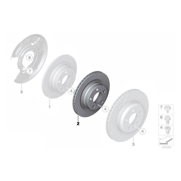 34216864900 Disc frana ventilat, punte spate (300x20) - BMW Seria 3 F30 F31 F34 F35, Seria 4 F32 F33 F36