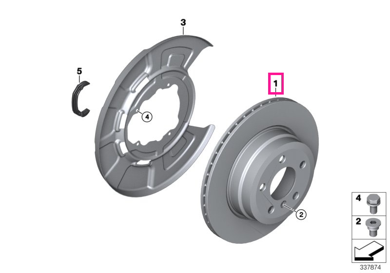 34216868940 Disc frana ventilat, punte spate, 320x20mm - BMW X5 E70 F15, X6 E71 F16