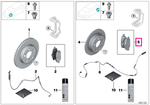 34216885529 Set placute frana, punte spate, fara azbest - Mini Cabrio F57, F55, F56