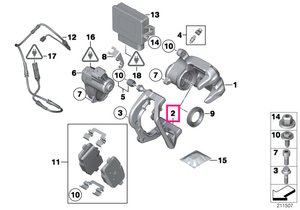 34217846696 Calliper carrier right - BMW