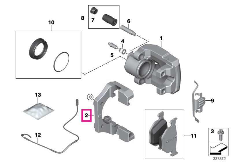 34217847226 Calliper carrier DUNKELBLAU - BMW