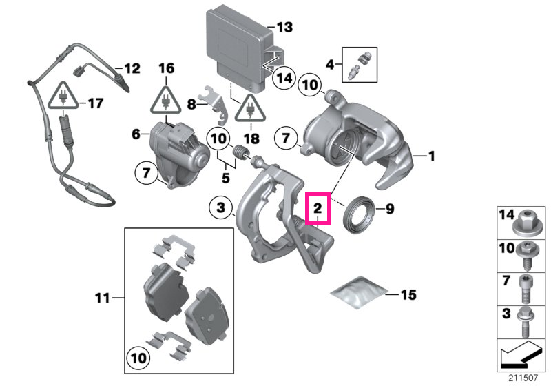 34217849385 Calliper carrier left - BMW