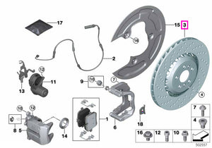 34217991103 Disc frână ventilat perforat stânga 380X28 - BMW