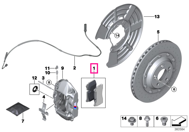 34218009753 Kit reparație plăcuțe frână GTS - BMW