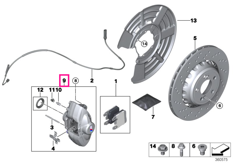 34218091282 Carcasă etrier frână antracit dreapta - BMW