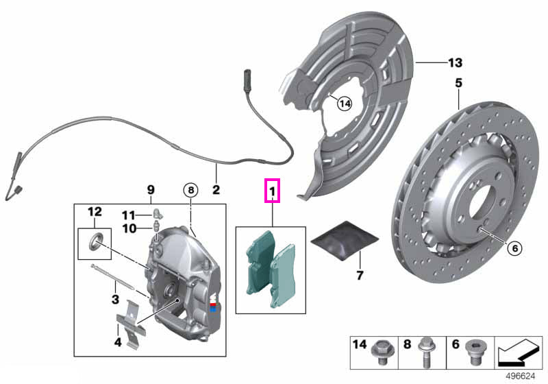 34218091600 Set placute frana fara azbest, punte spate - BMW Seria 2 F87 M2