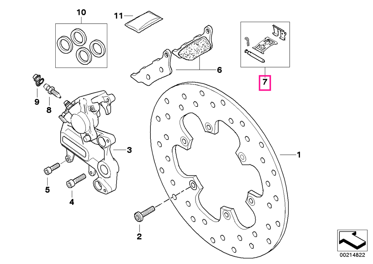 34218529920 Set piese fixare, plăcuță frână - BMW Motorrad