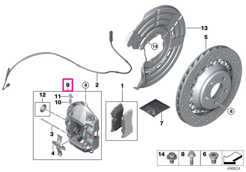 34218745798 Etrier frână dreapta 18" - BMW