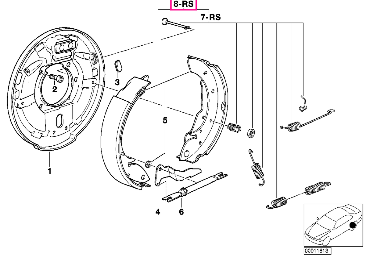 34219067127 Kit reparație sabot frână cu arcuri - BMW
