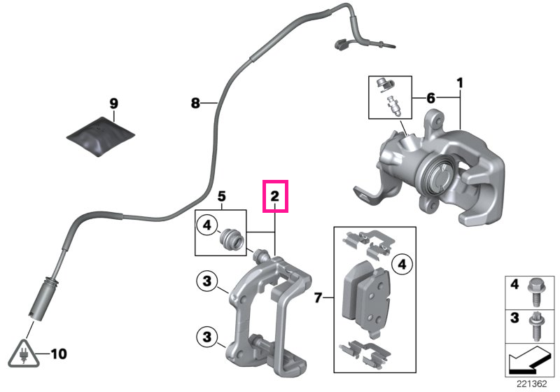 34219809296 Calliper carrier - BMW - Mini