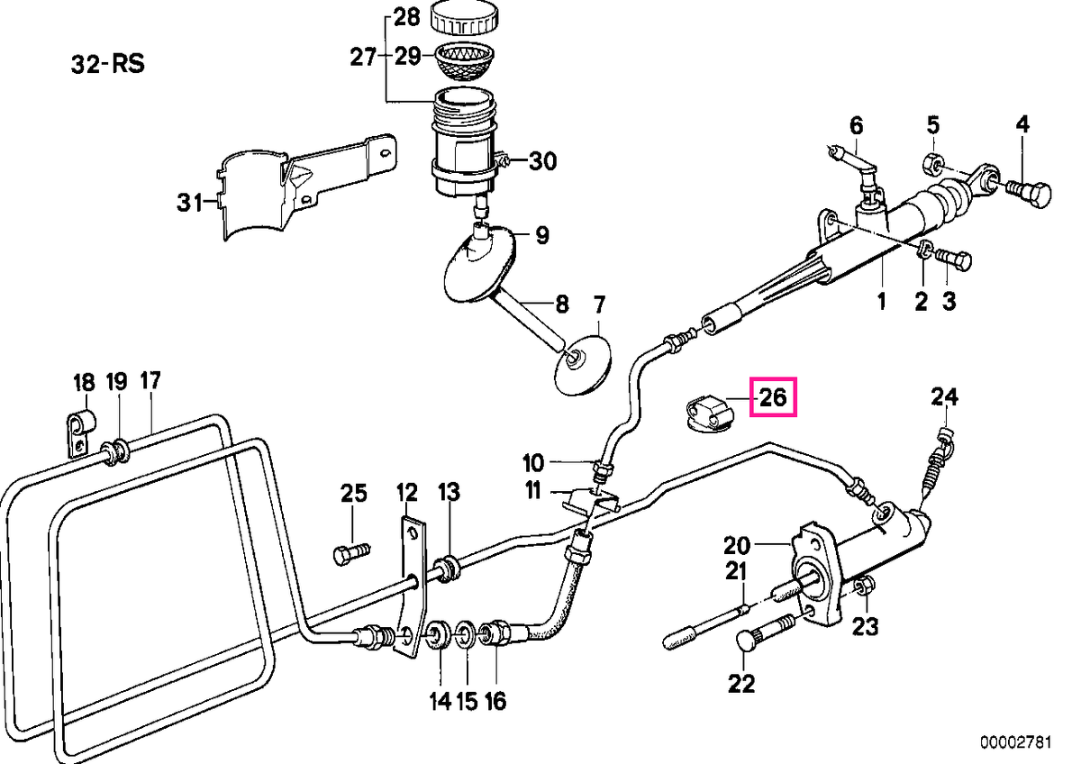 34321160027 Suport țeavă frână - BMW