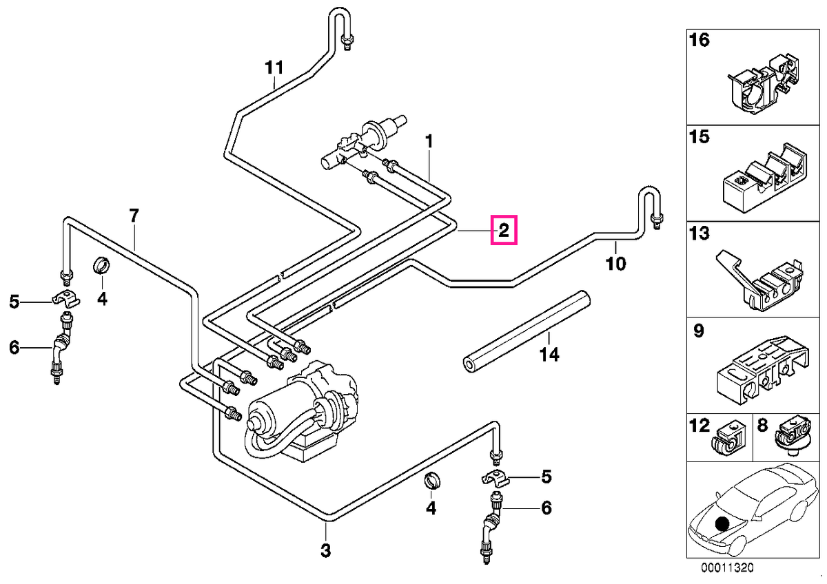 34326755434 Tub cauciucat, M10/M10 - BMW