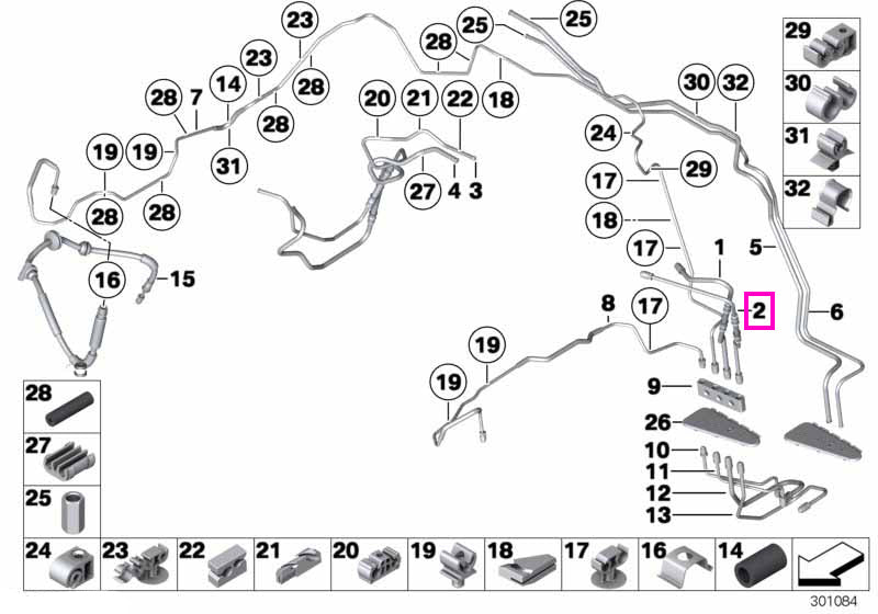 34326775102 Conducta frana fata, cu sectiune flexibila, racorduri M12/M12 - BMW Seria 5 F07 F10 F11 F18, Seria 6 F06 F12