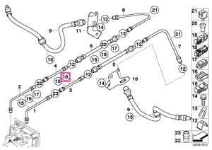 34326779758 Suport tub frana, triplu - BMW