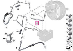 34326853544 Conducta cu furtun presiune M12/M12 - BMW