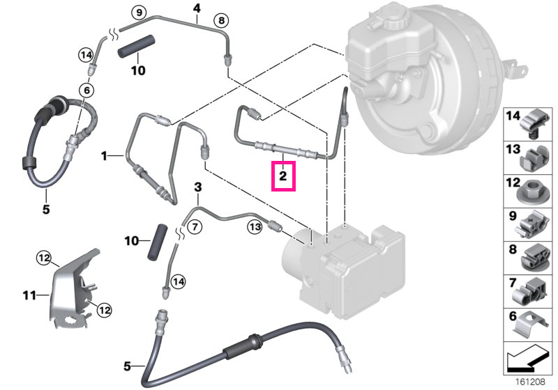 34326853544 Conducta cu furtun presiune M12/M12 - BMW