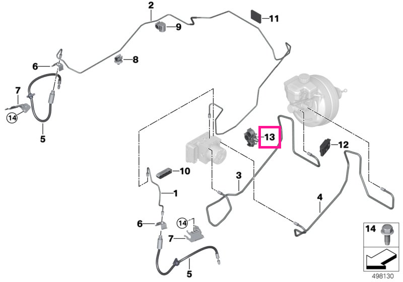 34326891455 Tubing support - BMW