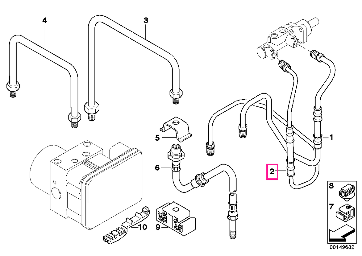 34327833318 Țeavă presiune M12/M12 - BMW