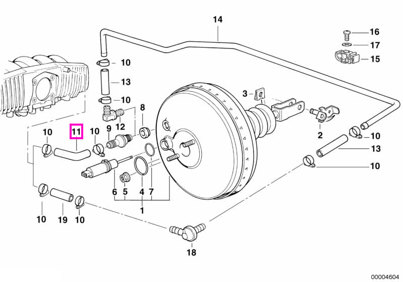 34331160537 Furtun servofrana - BMW Seria 3 E36
