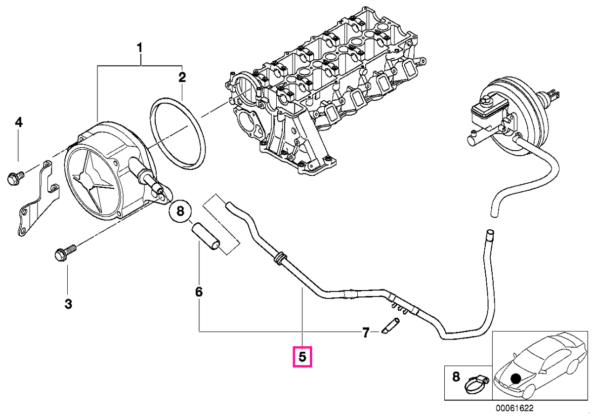 34331165149 Furtun vid - BMW