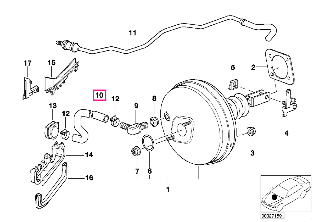 34331165500 Vacuum hose - BMW